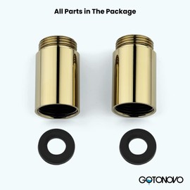 gotonovo 2 Inch Wall Mount Extension Tube for Shower Fixture Spout Tub Spout Extender One Pair Polished Gold