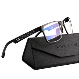 ANYLUV Reading Glasses Men Women Blue Light Blocking, Premium Mens Reading Glasses Al-mg Frame with Spring Hinge Anti Glare