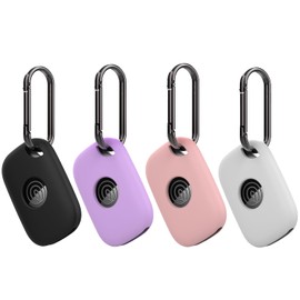 Feigand 4 Pack Case for Tile Pro 2024, Soft Silicone Holder Anti-Scratch Finder Protective Cover with Carabiner Accessories (Black+White+Purlple+Pink)