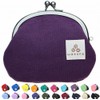 watona Canvas Purse 3.3 Inch Round Coin Purse, mulberry