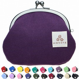 watona Canvas Purse 3.3 Inch Round Coin Purse, mulberry