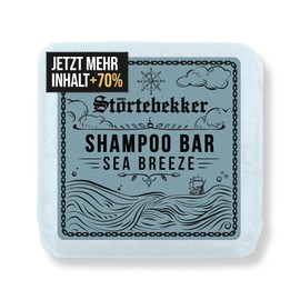 Störtebekker Premium Shampoo Bar Sea Breeze - Solid Shampoo Men & Women - 3-in-1 Shower Soap Men for Hair, Scalp & Beard - Moisture Shampoo - Vegan, Handmade - 100 g