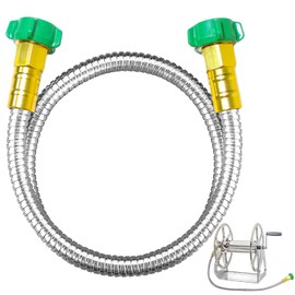 Heavy Duty 304 Stainless Steel Garden Hose, 3ft Leakproof Flexible Leader Hose with Female to Female Connectors for Hose Reel, Car, Pet Cleaning & Outdoor Watering