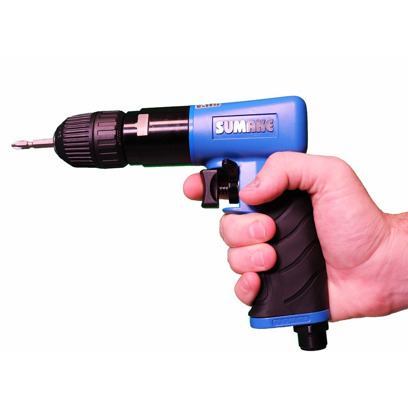 3/8" Air/Pneumatic Reversible Drill, Keyless Chuck, High Tool Power, Pistol