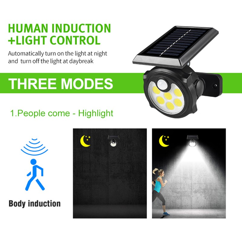36LEDs Solar Powered Wall Lights with Ground Stake Human Induction
