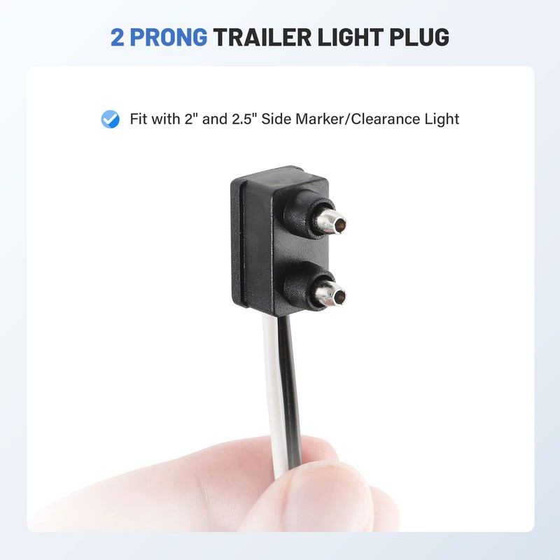 Oyviny 10PCS Trailer Light 2 Wire Pigtail Harness 10" Long,