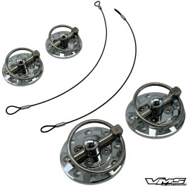 VMS RACING CHROME UNIVERSAL DUMMY FAKE RACING HOOD PIN APPEARANCE KIT FOR HOOD TRUNK