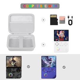 Supmay Hard Carrying Case for RG40XXV Retro Handheld Game Console, Retro Game Travel Storage Holder with Mesh Bag for SD Card, USB Charging Cable, User Manual, Grey