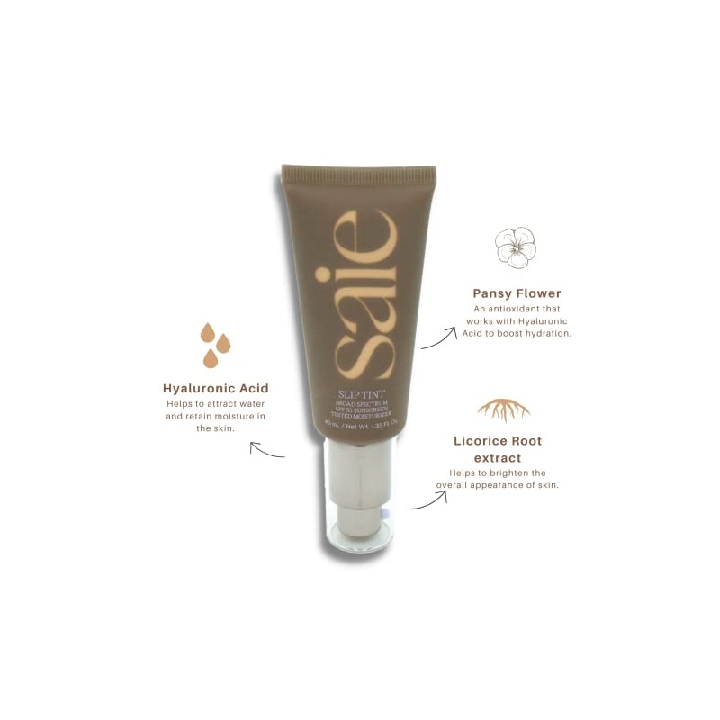Saie Slip Tint Broad Spectrum SPF 35 Sunscreen Tinted Moisturizer