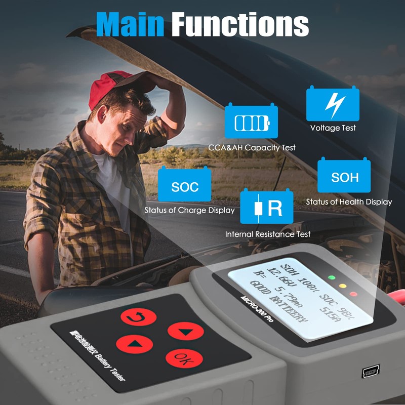 Lancol Car Battery Tester 12V/24V Battery Load Tester 40-2000CCA Alternator
