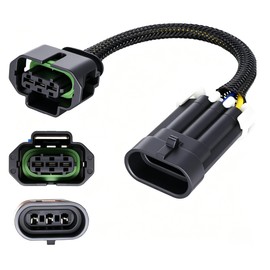 HiSport LS1 LS2 LS7 to LS3 L99 L76 LSA LS9 ZR1 MAP Sensor 558-416 12592525 Adapter Harness Plug-and-Play Conversion Replacement for GM LS Engines 18CM Long 16 Wire Gauge