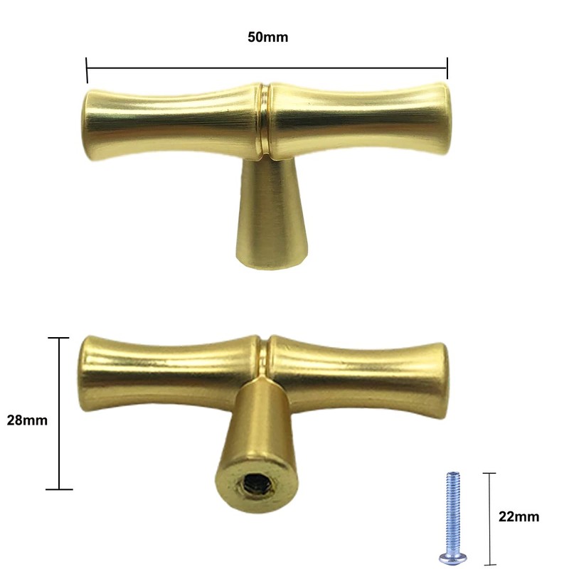 Bilindasly Bamboo Shape Cabinet Knobs Gold Dresser Knobs Kitchen Knobs