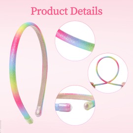 Fishdown Thin Glitter Headbands for Girls,Glitter Sequin Headbands for Girls, Skinny Sparkle HairbandsHeadbands for Women Sparkle Headbands for Toddler Girls Non-slip