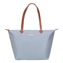 BOJLY Large Capacity Waterproof Tote Bag for Women - Foldable Reusable Shopping Bag for Travel, School & Work - Lightweight Packable Shoulder Bag (Airy Blue)