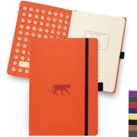 Dingbats Wildlife A5 Hardcover Notebook - PU Leather, Orange Tiger