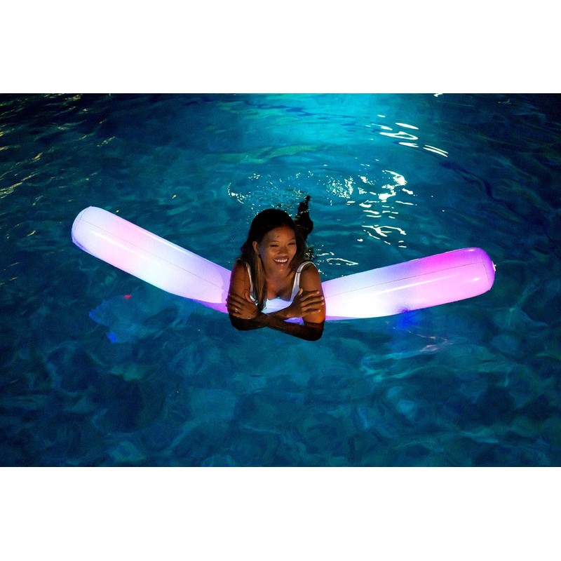 PoolCandy Inflatable Jumbo Swim Noodles (Illuminated LED Color Changing Swim