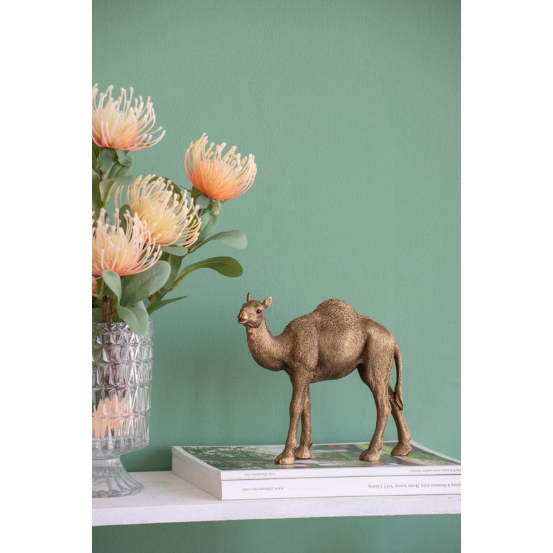 A&B Home Camel Statue Accent, Coppery Finish