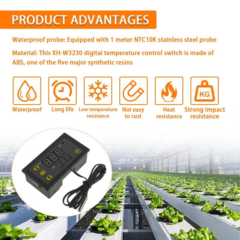 HUAREW W3230 AC 110V-220V 20A Digital Temperature Regulator, Digital Display