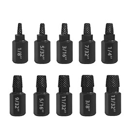 Saipe 10 PCS Damaged Bolt Extractor Kit Heavy-Duty Screw and Bolt Extractor Drill Bit Set Hex Shank Rounded Bolt Remover Tools Easy Removal of Rusty and Broken Bolts for Automobile Repair