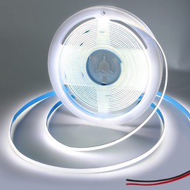 Yamlten DC 12 V 5 mm COB LED Strip 3 m, 6000 K Cool White, 320 LEDs/M, LED Strip Light for TV Backlight, Computer, Cabinet, Bedroom (Wire Only