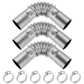 URAQT 3PCS Parking Heater Exhaust Pipe, Diesel Heater Exhaust Pipe, Stainless Steel Exhaust Pipe, Air Heater Exhaust Pipe,With 6 Stainless Steel Clips Car Air Exhaust Pipe Diesel Gas Vent Hose(13cm)