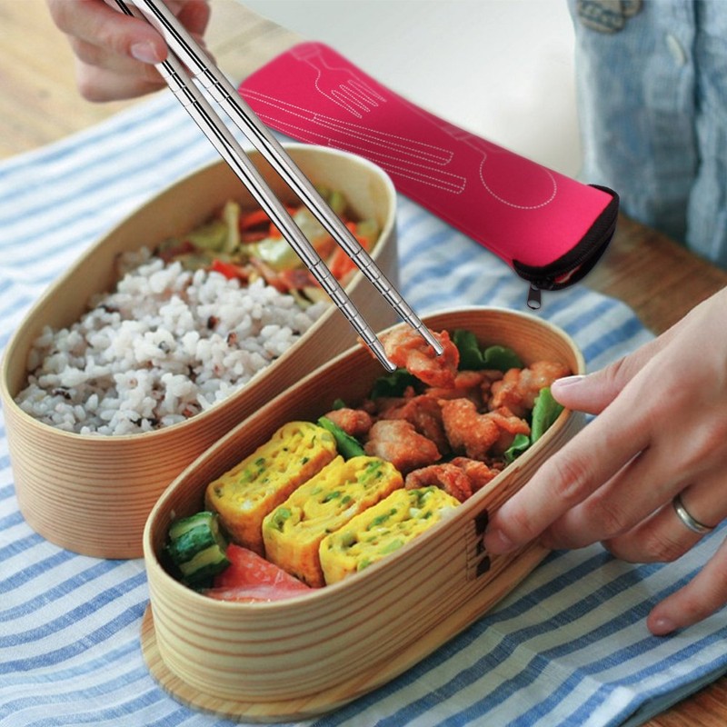 8 Pieces Flatware Sets Knife, Fork, Spoon, Chopsticks, SENHAI 2