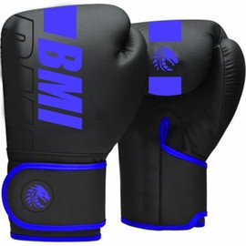 Leather Boxing Gloves - Cow Hide Leather Muay Thai Fighting Gloves With Foam Core and Layers of Gel -Punch Bag Mitts - Shock Absorbing Thumb Lock Protection Sparring Glove (Blue, 18 oz)