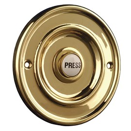 Byron Wired Bell Push Flush Mounted - Brass