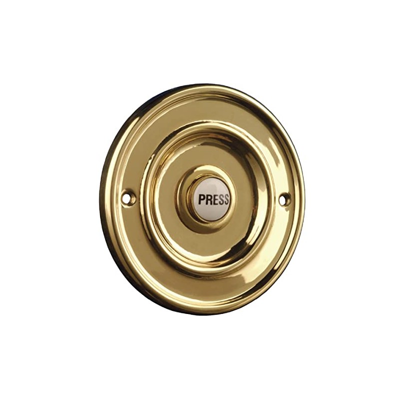 Byron Wired Bell Push Flush Mounted - Brass