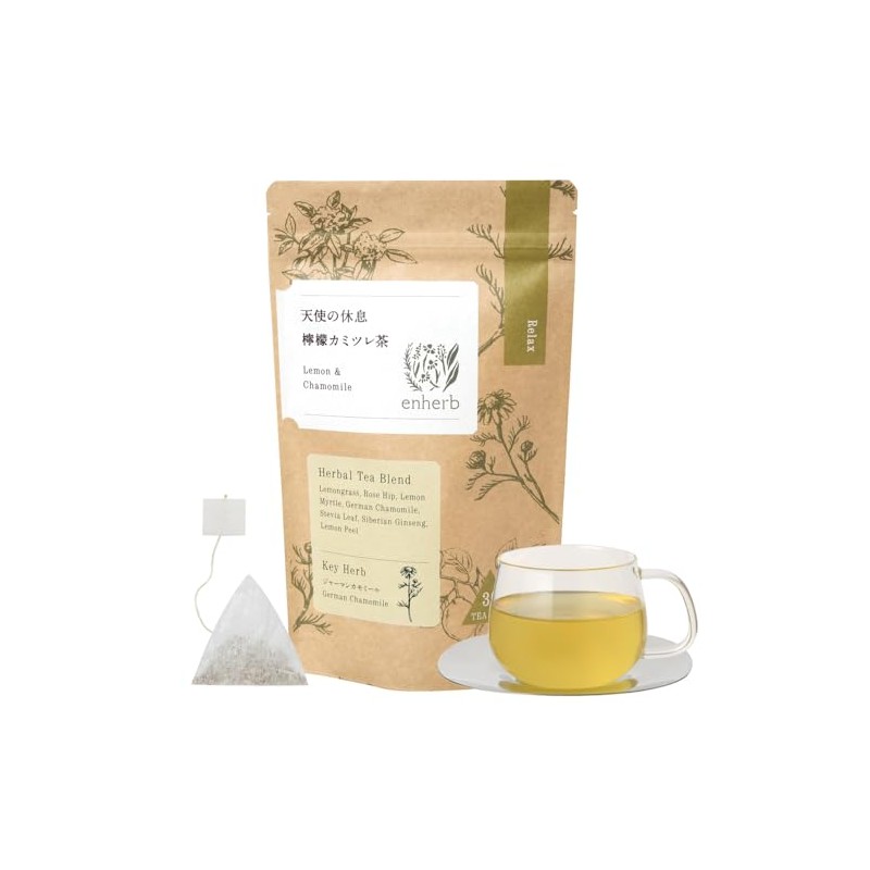 enherb Herbal Tea, Angel Rest, Lemon Chamomile Tea, Tea Bags,