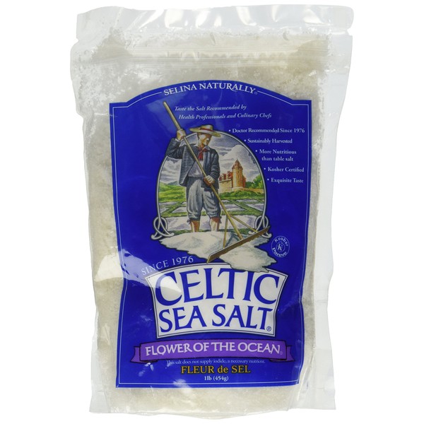 Celtic Sea Salt Flower of The Ocean Salt Bag, 1 Pound
