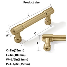 CABDM 6 Pack 3 Inch Kitchen Cabinet Handles Champagne Bronze Cabinet Pulls Gold Drawer Pulls Kitchen Cabinet Hardware Kitchen Handles for Cabinets Cupboard Handles Drawer Handles