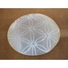 Amazing Gemstone Selenite Palm Stone - Flower of Life Engraved