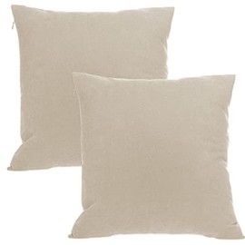 ZIRVEHOME Premium Cushion Covers, Decorative Set of 2, Concealed Zip, 45 x 45 cm, Cream