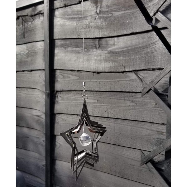 Stainless Steel Wind Spinner For Home Or Garden - Small Star
