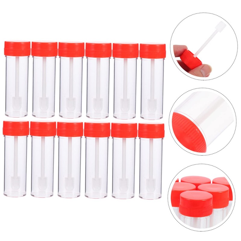 Hohopeti 12pcs Stool Sample with Leakproof Spiral Caps Medical Containers