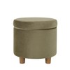 HomePop Home Decor | Upholstered Round Storage Ottoman | Ottoman