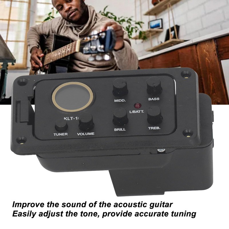 Acoustic Guitar Pickup EQ LCD Tuner 4 Band EQ Preamp
