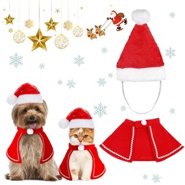 Christmas Costume for Cats, Dog Costume, Cats Dogs Christmas Costume, Pet Christmas Clothing, Red Cat Clothing, Dog Clothing, Funny Hat Decoration, Christmas Outfit Gift