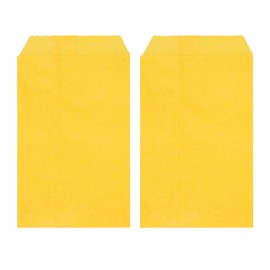 Lemon Yellow Small Flat Greaseproof Kraft Paper Treat Bags 3x5 for Bakery Cookies Candies Dessert Chocolate Soap Wedding Tossing, Stamps, Party Favor, Pack of 100 by Quotidian (3'' x 5'')