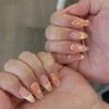 RIICFDD Handmade Medium Almond Nails with Glue,Nude Press on Nails