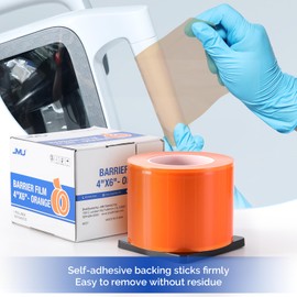 JMU Barrier Film, Barrier Film Tattoo 4" x 6" Barrier Tape, Dental Barrier Film Roll, Orange (1 Rolls, 1200 Sheets)