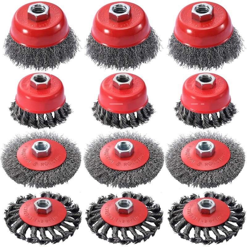 12 Pack Wire Wheel for Angle Grinder, 4-1/2" Heavy Duty
