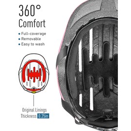 Bike Helmets for Kids 8-14,Youth Boy/Girls Bicycle Helmet with Light,Kids Bike Helmet for 6 Years + (Shiny Rose Pink,S)