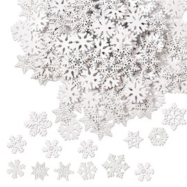 Pack of 100 Christmas Decoration Snowflakes Wood, Scatter Decoration Snowflake Wood, Table Decoration Snowflakes Wood, Wooden Snowflakes Pendant, Snowflakes Scattered Parts, Wooden Snowflakes Small