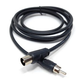 DRUT 2m TV Plug to Phono (RCA) Plug Coaxial AV Lead Audio Video Cable 6.5ft