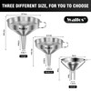 Stainless Steel Funnel, Walfos 3 Different Sizes of Kitchen funnels