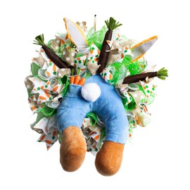 Perfeclan Osterhasen-Kranz, Wandbehang, mit Band, künstlicher Kranz für die Haustür, Willkommensgirlande, Schild für den Urlaub draußen