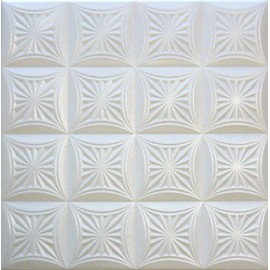 R40W 20 x 20 Tin Looking Styrofoam Glue Up White Ceiling Tile