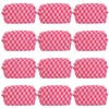 SOIDRAM 12PCS Checkered Makeup Bag Preppy Cosmetic Bag Bulk Hot